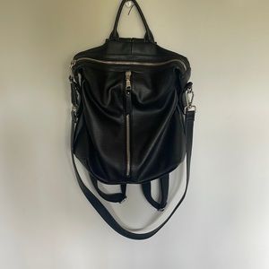 Black Leather Backpack